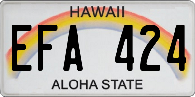 HI license plate EFA424