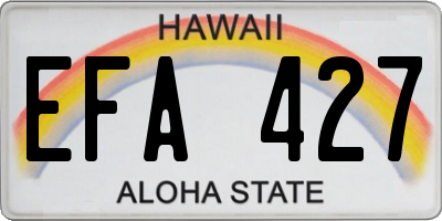 HI license plate EFA427
