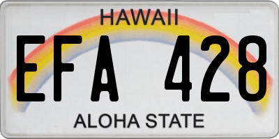 HI license plate EFA428