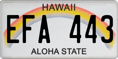 HI license plate EFA443