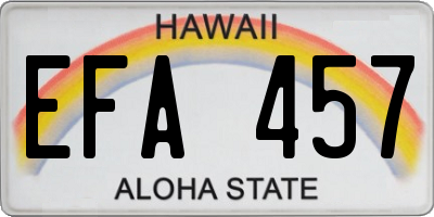 HI license plate EFA457