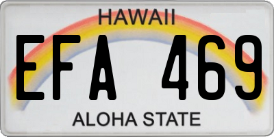 HI license plate EFA469