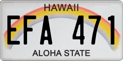 HI license plate EFA471