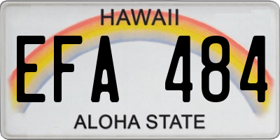 HI license plate EFA484