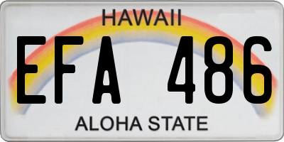 HI license plate EFA486