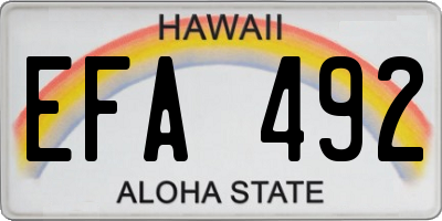 HI license plate EFA492