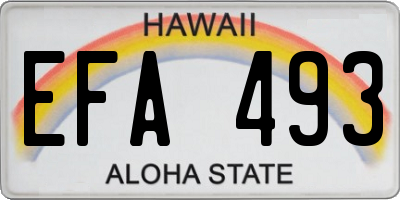 HI license plate EFA493
