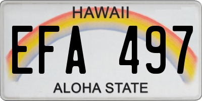 HI license plate EFA497