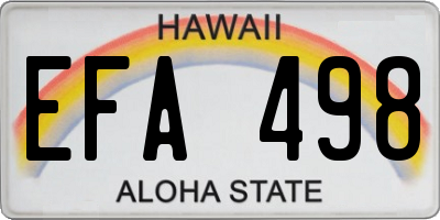 HI license plate EFA498