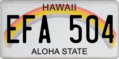 HI license plate EFA504