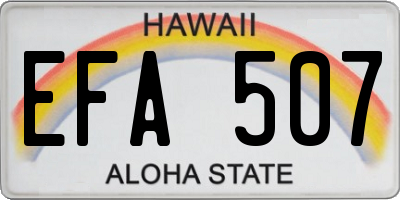 HI license plate EFA507