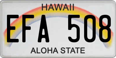 HI license plate EFA508