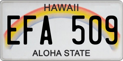 HI license plate EFA509