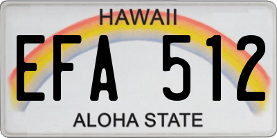 HI license plate EFA512