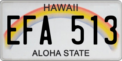HI license plate EFA513