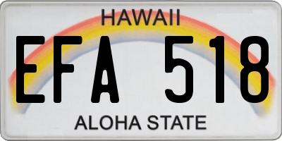 HI license plate EFA518