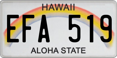 HI license plate EFA519