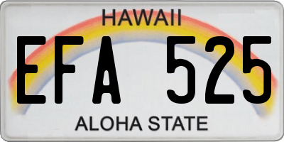HI license plate EFA525