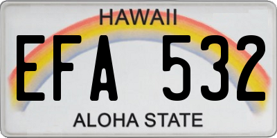 HI license plate EFA532