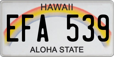 HI license plate EFA539