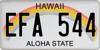 HI license plate EFA544
