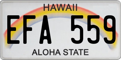 HI license plate EFA559