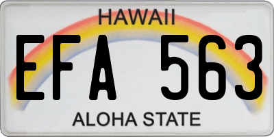 HI license plate EFA563