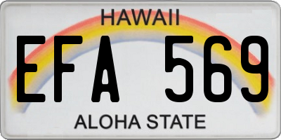 HI license plate EFA569
