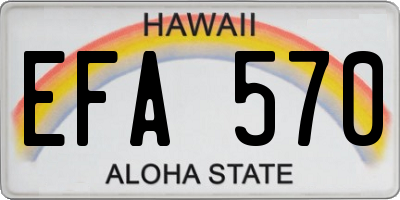 HI license plate EFA570