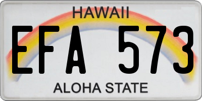 HI license plate EFA573