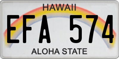 HI license plate EFA574