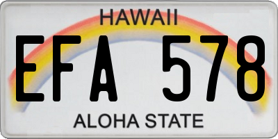 HI license plate EFA578