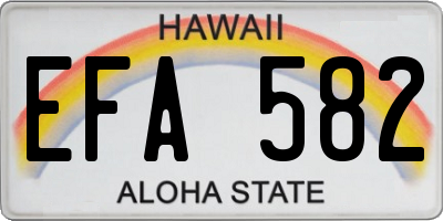 HI license plate EFA582