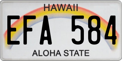 HI license plate EFA584