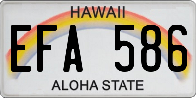 HI license plate EFA586