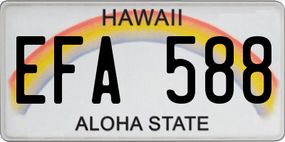 HI license plate EFA588