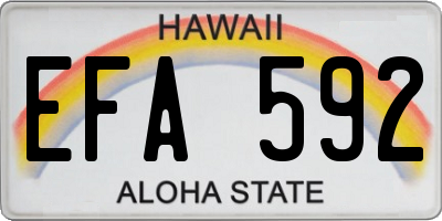 HI license plate EFA592