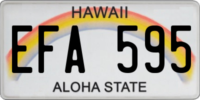 HI license plate EFA595