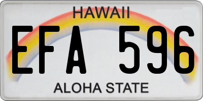 HI license plate EFA596