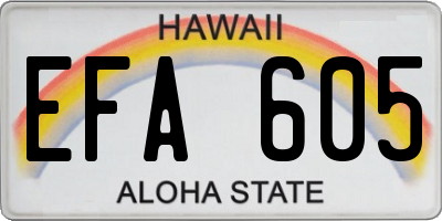 HI license plate EFA605