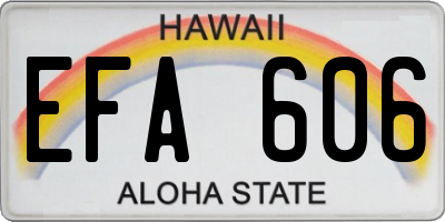 HI license plate EFA606