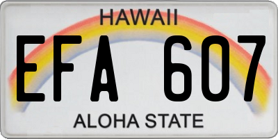 HI license plate EFA607