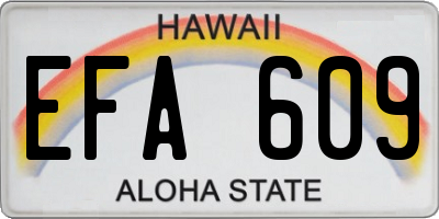 HI license plate EFA609