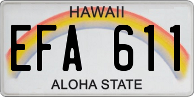 HI license plate EFA611