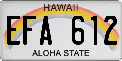 HI license plate EFA612