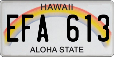 HI license plate EFA613