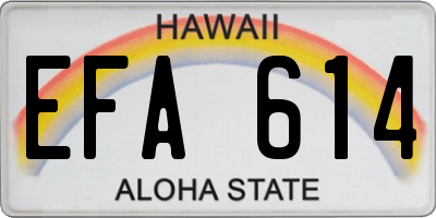 HI license plate EFA614