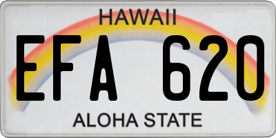 HI license plate EFA620