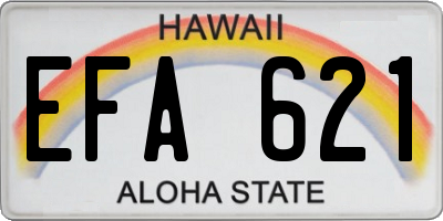 HI license plate EFA621