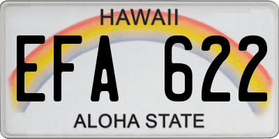 HI license plate EFA622
